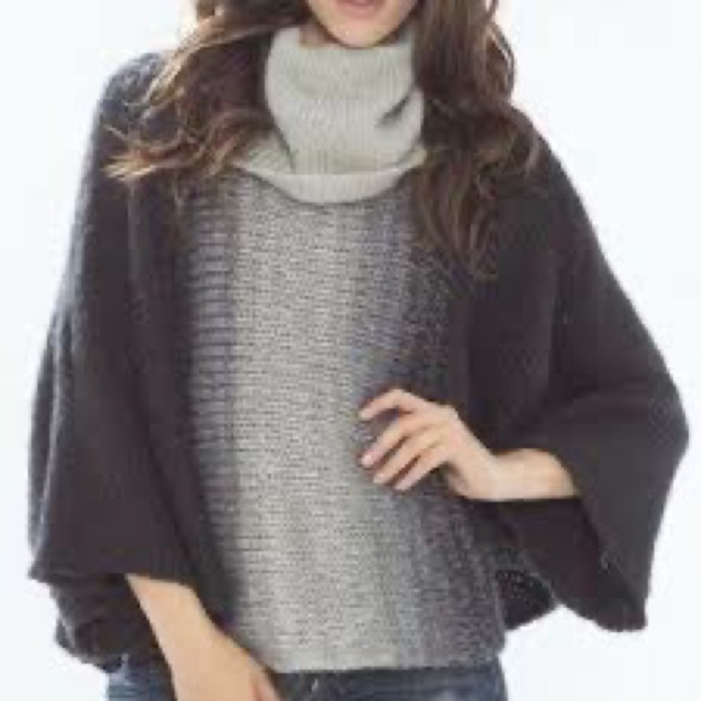 Wooden Ships | Ombre Knit Poncho Style‎ Turtleneck Sweater Size S/M